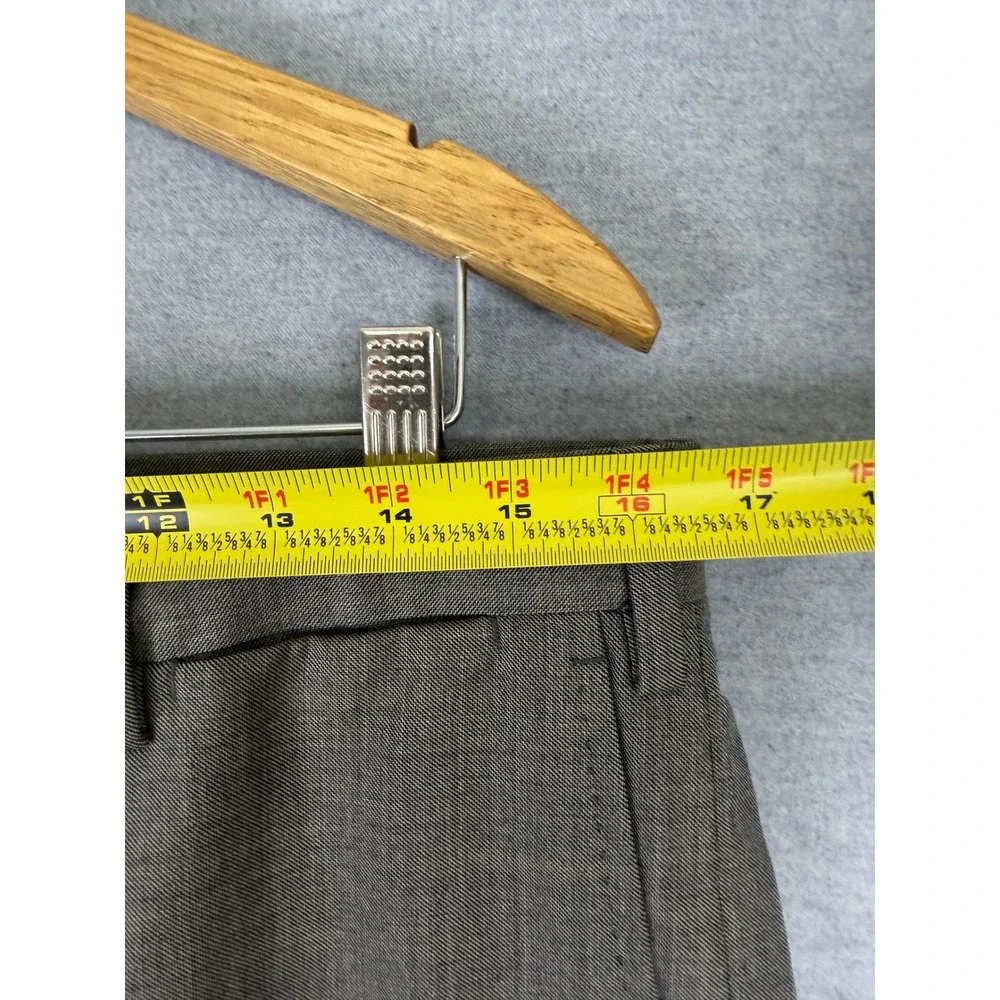 Incotex 1951 Mens Brown Super 100s Wool Sharkskin Dress Pants Italy Size 34